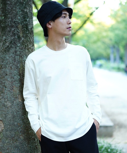 GIORDANO（ジョルダーノ）の「[ GIORDANO ] ルーズシルエットドロップショルダーロングスリーブTシャツ（長袖）（Tシャツ/カットソー・レディース・ブラウン/カーキ/ブルー/ホワイト/ブラック/ライトパープル/グレー・MEDIUM/LARGE/SMALL/XX-LARGE/X-LARGE）」の9枚目の写真