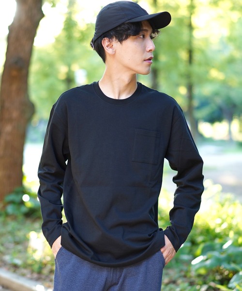 GIORDANO（ジョルダーノ）の「[ GIORDANO ] ルーズシルエットドロップショルダーロングスリーブTシャツ（長袖）（Tシャツ/カットソー・レディース・ブラウン/カーキ/ブルー/ホワイト/ブラック/ライトパープル/グレー・MEDIUM/LARGE/SMALL/XX-LARGE/X-LARGE）」の13枚目の写真