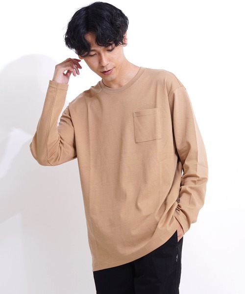 GIORDANO（ジョルダーノ）の「[ GIORDANO ] ルーズシルエットドロップショルダーロングスリーブTシャツ（長袖）（Tシャツ/カットソー・レディース・ブラウン/カーキ/ブルー/ホワイト/ブラック/ライトパープル/グレー・MEDIUM/LARGE/SMALL/XX-LARGE/X-LARGE）」の21枚目の写真