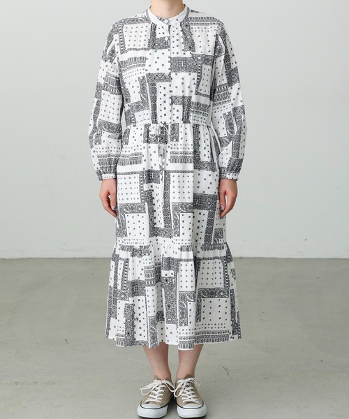 MILKFED.(ミルクフェド)の「BANDANA PRINT DRESS(ワンピース・レディース・ネイビー/オリーブ/ホワイト・ONE SIZE)」の8枚目の写真