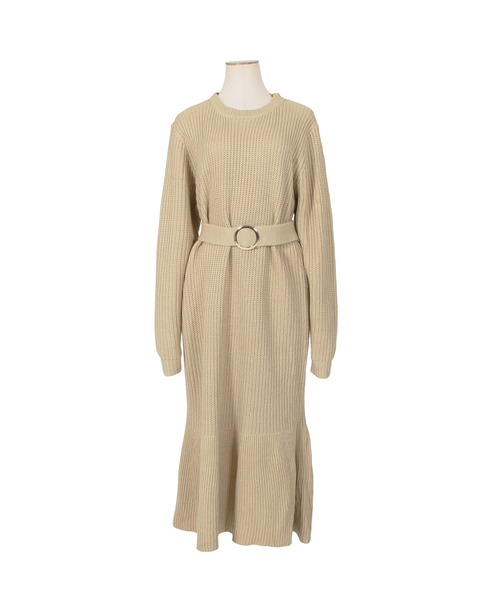 Julia Boutique（ジュリアブティック）の「ベルト付きローゲージニットマーメイドワンピース/21592（ワンピース・レディース・ベージュ/ブラック/アイボリー/ブルー・ONE）」の9枚目の写真