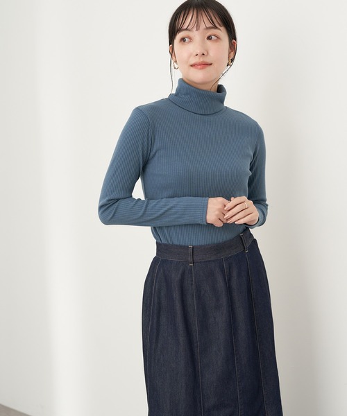 earth music&ecology（アースミュージックアンドエコロジー）の「リブタートルネックカットソー＊（タンクトップ・レディース・ブルー/その他7/グレー/オフホワイト/ブラック・M/S）」の5枚目の写真