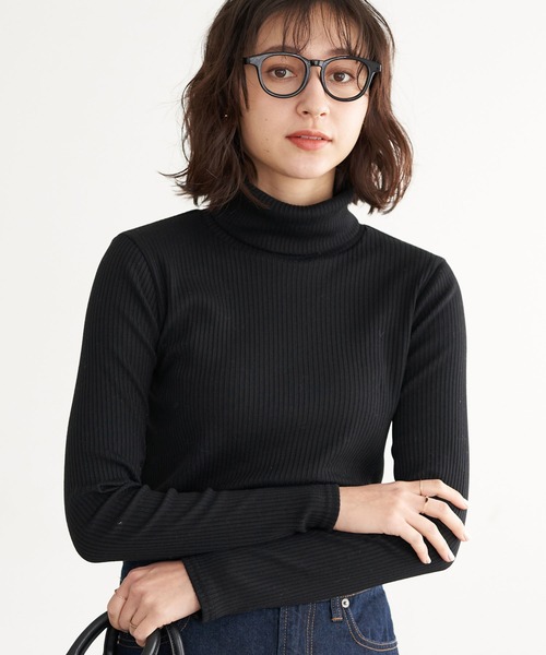 earth music&ecology（アースミュージックアンドエコロジー）の「リブタートルネックカットソー＊（タンクトップ・レディース・ブルー/その他7/グレー/オフホワイト/ブラック・M/S）」の3枚目の写真