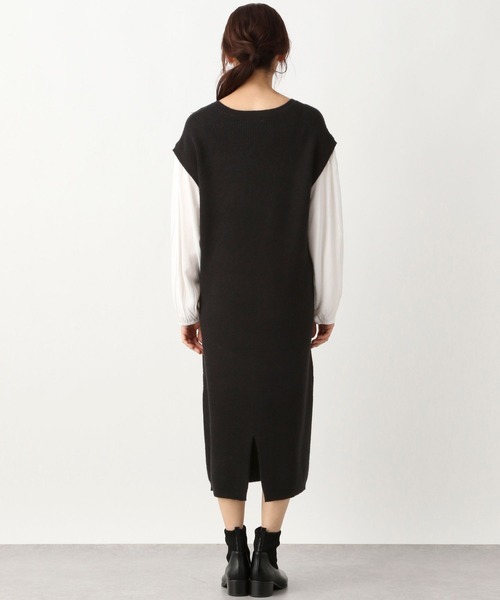 LEPSIM（レプシィム）の「9Gフハクコンビニットワンピース　261726（ワンピース・レディース・ブラック/カーキ/グレイッシュベージュ・FREE）」の16枚目の写真