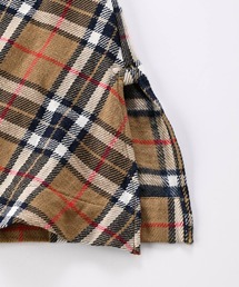 45R ジンバネルタータンのフリルカシュクールブラウス ブラウン チェック柄 45R ジンバネルタータンのフリルカシュクールブラウス ブラウン