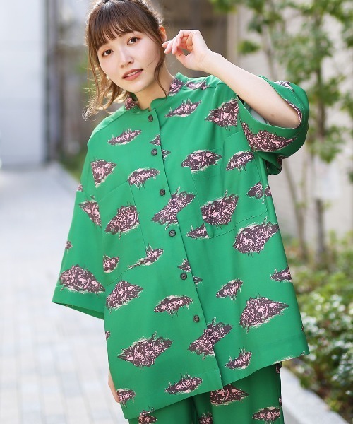 チチカカ（チチカカ）の「【ユニセックス】アソートビッグシャツ（シャツ/ブラウス・レディース・ブラック/ブラウン/グリーン・FREE）」の9枚目の写真