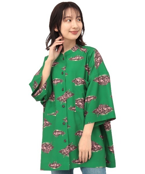 チチカカ（チチカカ）の「【ユニセックス】アソートビッグシャツ（シャツ/ブラウス・レディース・ブラック/ブラウン/グリーン・FREE）」の12枚目の写真