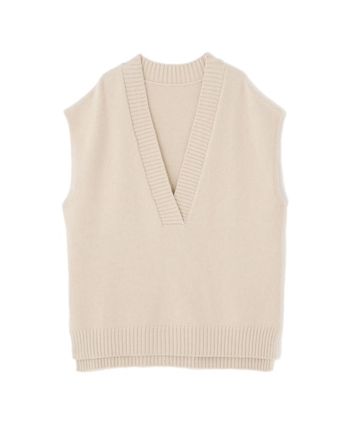 FREE'S MART（フリーズマート）の「◆深Ｖネックチュニックニットベスト（ニット/セーター・レディース・ベージュ/ホワイト/ブラック・FREE）」の19枚目の写真