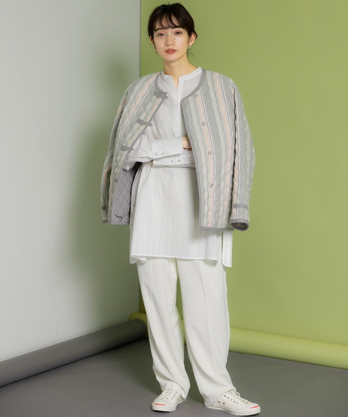 KBF（ケイビーエフ）の「ボリュームスリーブキーネックブラウス（シャツ/ブラウス・レディース・ブラック/オフホワイト/アイボリー・ONE）」の14枚目の写真