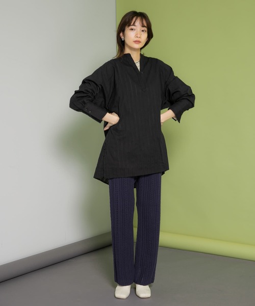 KBF（ケイビーエフ）の「ボリュームスリーブキーネックブラウス（シャツ/ブラウス・レディース・ブラック/オフホワイト/アイボリー・ONE）」の22枚目の写真