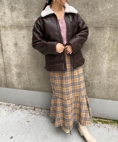 INGNI（イング）の「フェイクレザーB-3（ブルゾン）」 - WEAR