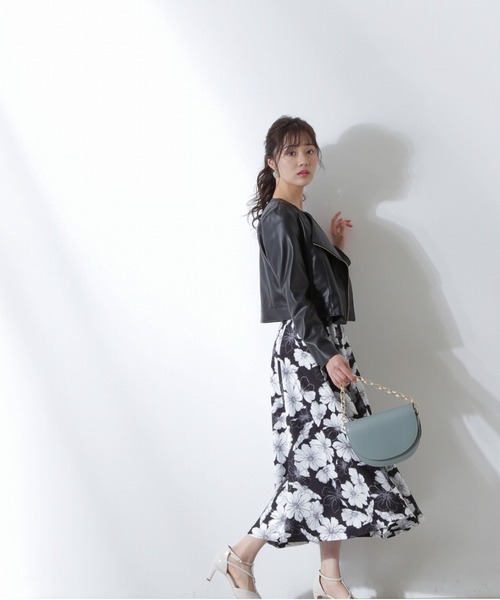 PROPORTION BODY DRESSING(プロポーションボディドレッシング)の「フェイクレザーライダース / 1212155201(ライダースジャケット・レディース・ブラック/ベージュ・MEDIUM/SMALL)」の3枚目の写真