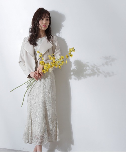 PROPORTION BODY DRESSING(プロポーションボディドレッシング)の「フェイクレザーライダース / 1212155201(ライダースジャケット・レディース・ブラック/ベージュ・MEDIUM/SMALL)」の8枚目の写真