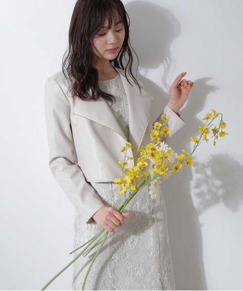 PROPORTION BODY DRESSING(プロポーションボディドレッシング)の「フェイクレザーライダース / 1212155201(ライダースジャケット・レディース・ブラック/ベージュ・MEDIUM/SMALL)」の10枚目の写真