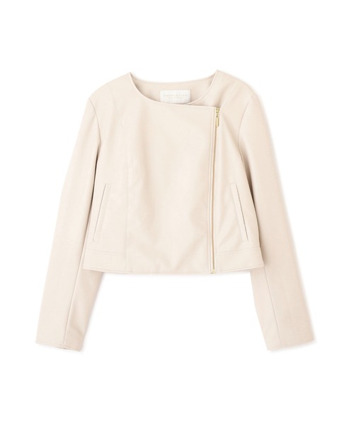 PROPORTION BODY DRESSING(プロポーションボディドレッシング)の「フェイクレザーライダース / 1212155201(ライダースジャケット・レディース・ブラック/ベージュ・MEDIUM/SMALL)」の12枚目の写真