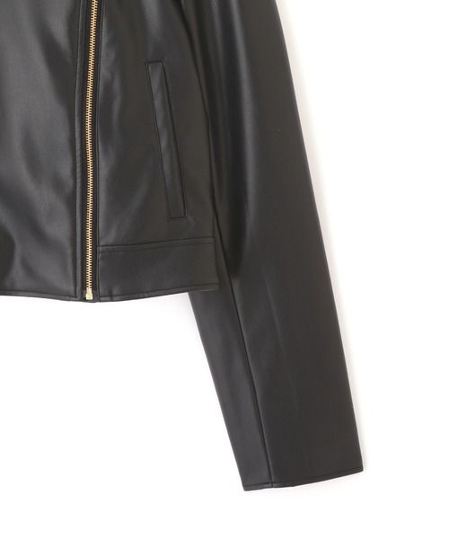 PROPORTION BODY DRESSING(プロポーションボディドレッシング)の「フェイクレザーライダース / 1212155201(ライダースジャケット・レディース・ブラック/ベージュ・MEDIUM/SMALL)」の16枚目の写真