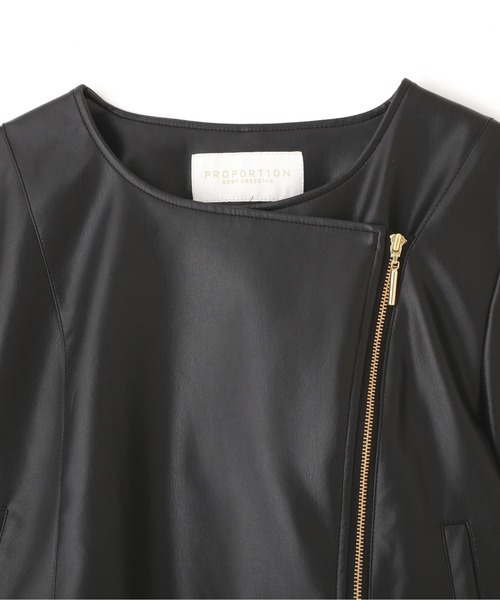 PROPORTION BODY DRESSING(プロポーションボディドレッシング)の「フェイクレザーライダース / 1212155201(ライダースジャケット・レディース・ブラック/ベージュ・MEDIUM/SMALL)」の19枚目の写真