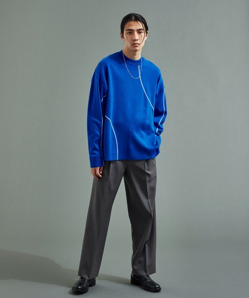 UNITED TOKYO（ユナイテッドトウキョウ）の「オーバーサイズステッチニット（ニット/セーター・メンズ・グレー/アイボリー/ブルー/ブラック・2/1）」の11枚目の写真