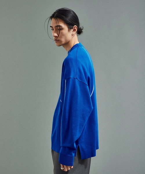 UNITED TOKYO（ユナイテッドトウキョウ）の「オーバーサイズステッチニット（ニット/セーター・メンズ・グレー/アイボリー/ブルー/ブラック・2/1）」の7枚目の写真