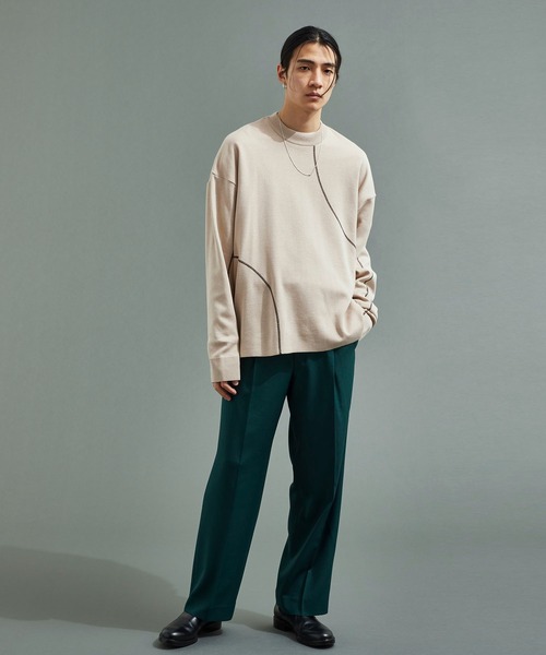 UNITED TOKYO（ユナイテッドトウキョウ）の「オーバーサイズステッチニット（ニット/セーター・メンズ・グレー/アイボリー/ブルー/ブラック・2/1）」の17枚目の写真