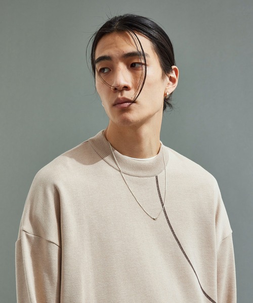 UNITED TOKYO（ユナイテッドトウキョウ）の「オーバーサイズステッチニット（ニット/セーター・メンズ・グレー/アイボリー/ブルー/ブラック・2/1）」の18枚目の写真