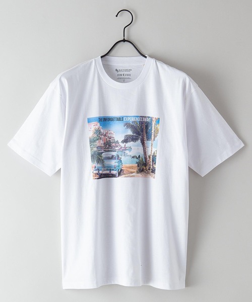 Blue Standard (ブルースタンダード)の「【BLUE STANDARD/ブルースタンダード】汗染みの目立ちにくいTシャツ ZEROSTAIN サーフプリントTシャツ(Tシャツ/カットソー・メンズ・ブルー/その他3/ピンク系その他/チャコールグレー/その他2/ホワイト系その他/サックスブルー/ネイビー/その他1/ホワイト・X-LARGE/SMALL/MEDIUM/LARGE)」の9枚目の写真