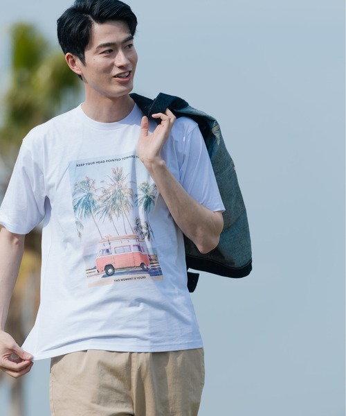 Blue Standard (ブルースタンダード)の「【BLUE STANDARD/ブルースタンダード】汗染みの目立ちにくいTシャツ ZEROSTAIN サーフプリントTシャツ(Tシャツ/カットソー・メンズ・ブルー/その他3/ピンク系その他/チャコールグレー/その他2/ホワイト系その他/サックスブルー/ネイビー/その他1/ホワイト・X-LARGE/SMALL/MEDIUM/LARGE)」の2枚目の写真