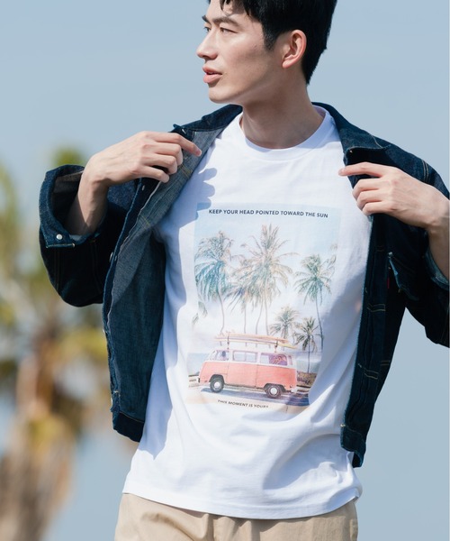 Blue Standard (ブルースタンダード)の「【BLUE STANDARD/ブルースタンダード】汗染みの目立ちにくいTシャツ ZEROSTAIN サーフプリントTシャツ(Tシャツ/カットソー・メンズ・ブルー/その他3/ピンク系その他/チャコールグレー/その他2/ホワイト系その他/サックスブルー/ネイビー/その他1/ホワイト・X-LARGE/SMALL/MEDIUM/LARGE)」の14枚目の写真