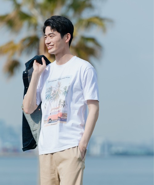 Blue Standard (ブルースタンダード)の「【BLUE STANDARD/ブルースタンダード】汗染みの目立ちにくいTシャツ ZEROSTAIN サーフプリントTシャツ(Tシャツ/カットソー・メンズ・ブルー/その他3/ピンク系その他/チャコールグレー/その他2/ホワイト系その他/サックスブルー/ネイビー/その他1/ホワイト・X-LARGE/SMALL/MEDIUM/LARGE)」の12枚目の写真