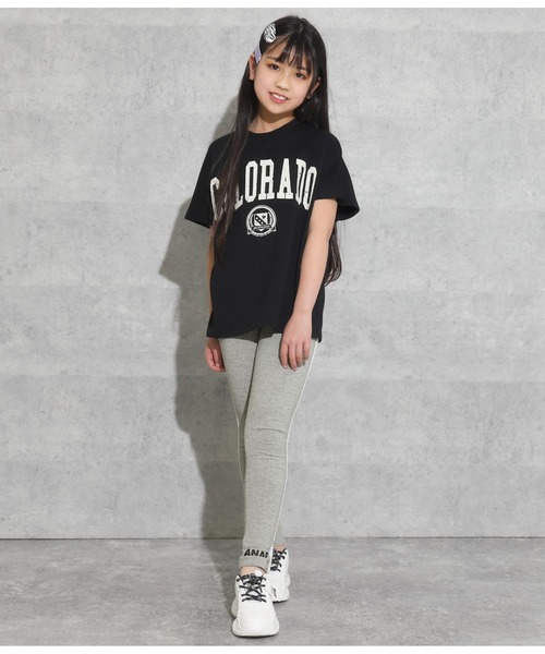 ANAP kids(アナップキッズ)の「ラインレギンス(レギンス/スパッツ・キッズ・グレー/ブラック・120cm/130cm/100cm/110cm)」の7枚目の写真