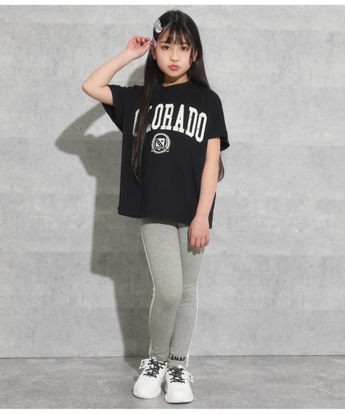 ANAP kids(アナップキッズ)の「ラインレギンス(レギンス/スパッツ・キッズ・グレー/ブラック・120cm/130cm/100cm/110cm)」の8枚目の写真
