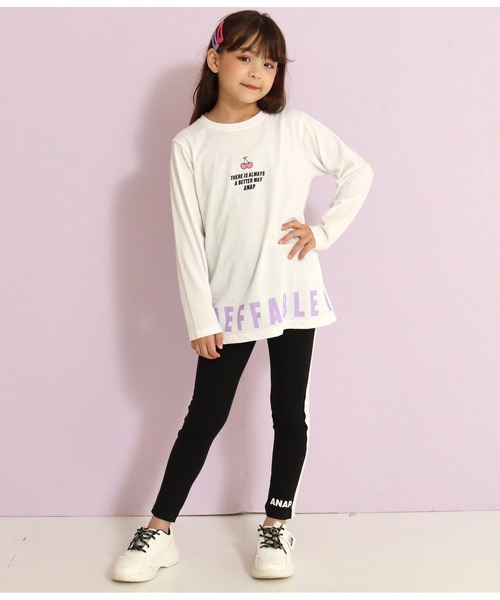 ANAP kids(アナップキッズ)の「ラインレギンス(レギンス/スパッツ・キッズ・グレー/ブラック・120cm/130cm/100cm/110cm)」の15枚目の写真