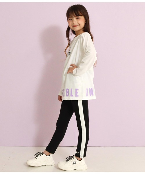 ANAP kids(アナップキッズ)の「ラインレギンス(レギンス/スパッツ・キッズ・グレー/ブラック・120cm/130cm/100cm/110cm)」の16枚目の写真