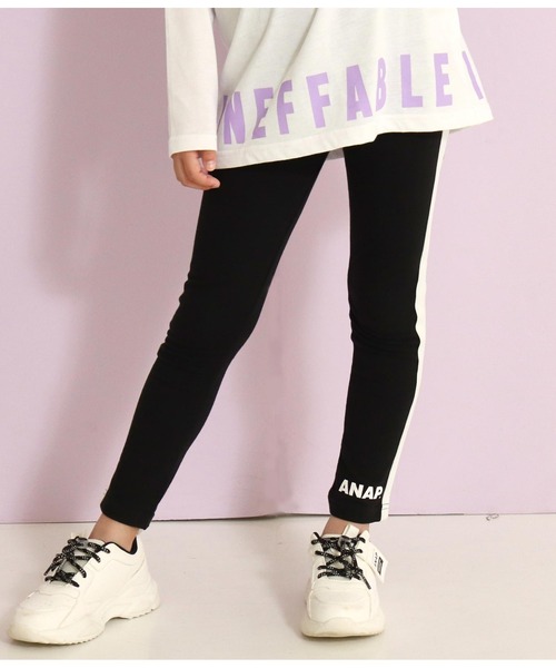 ANAP kids(アナップキッズ)の「ラインレギンス(レギンス/スパッツ・キッズ・グレー/ブラック・120cm/130cm/100cm/110cm)」の13枚目の写真
