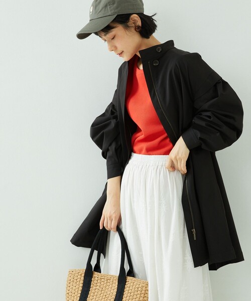 FREAK'S STORE（フリークスストア）の「スタンドカラーフレアミニコート（その他アウター・レディース・ベージュ/ネイビー/オフホワイト/ブラック・ﾌﾘ-）」の10枚目の写真