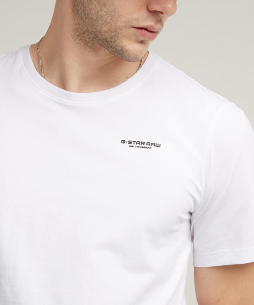 G-STAR(ジースター)の「SLIM BASE T-SHIRT/ベーシックワンポイントスリムTシャツ(Tシャツ/カットソー・メンズ・ホワイト/ダークブラック・SMALL/MEDIUM/LARGE/X-LARGE/X-SMALL)」の5枚目の写真