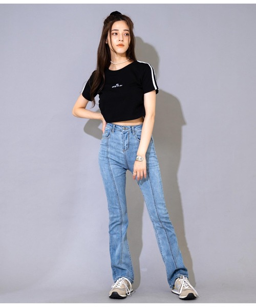 ANAP　ラインパンツ　ストレッチ　ベージュ ANAP ラインパンツ ストレッチ ベージュ