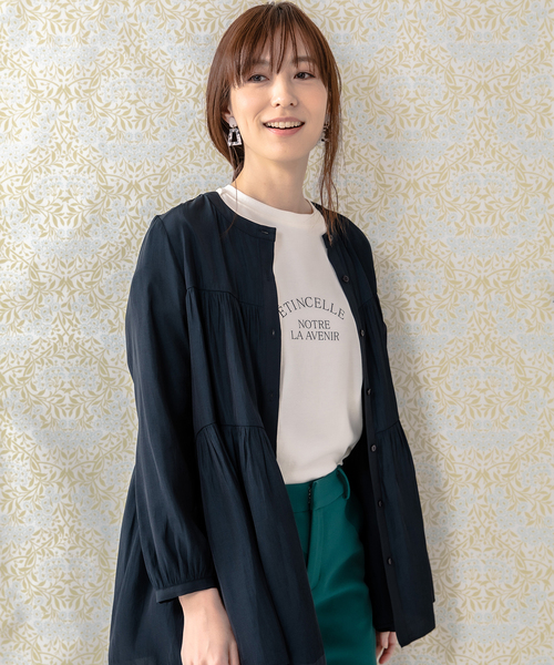 Petit Honfleur(プチオンフルール)の「ロゴ長袖Tシャツ(Tシャツ/カットソー・レディース・ピンク/アイボリー/チャコール・M/L)」の18枚目の写真