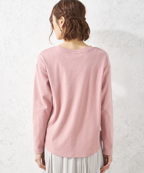 Petit Honfleur(プチオンフルール)の「ロゴ長袖Tシャツ(Tシャツ/カットソー・レディース・ピンク/アイボリー/チャコール・M/L)」の22枚目の写真