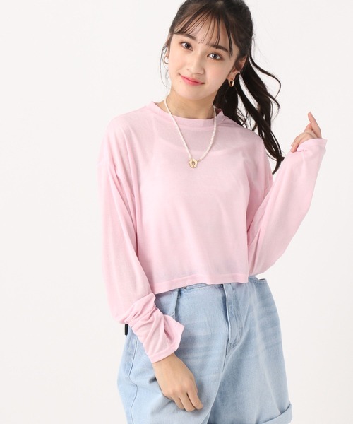 repipi armario（レピピ アルマリオ）の「☆セットアイテム☆シアーTシャツ＆キャミソール（スウェット・キッズ・ブルー系その他/ホワイト/ピンク系その他・LARGE/SMALL/MEDIUM）」の3枚目の写真