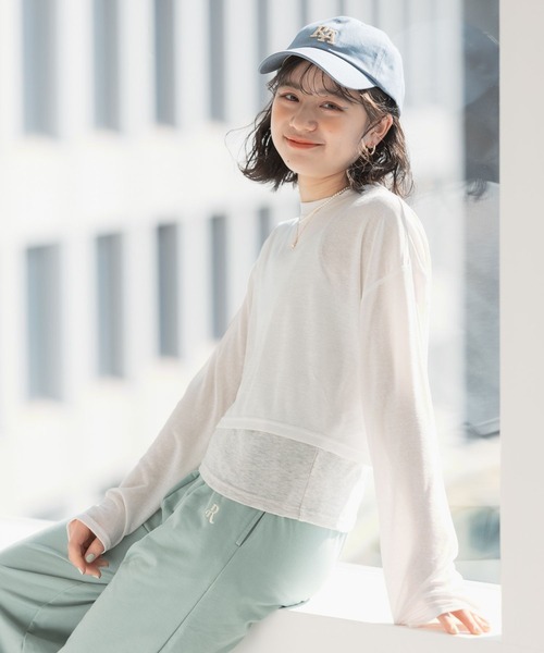 repipi armario（レピピ アルマリオ）の「☆セットアイテム☆シアーTシャツ＆キャミソール（スウェット・キッズ・ブルー系その他/ホワイト/ピンク系その他・LARGE/SMALL/MEDIUM）」の7枚目の写真