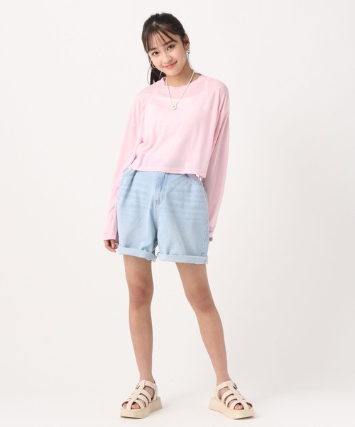 repipi armario（レピピ アルマリオ）の「☆セットアイテム☆シアーTシャツ＆キャミソール（スウェット・キッズ・ブルー系その他/ホワイト/ピンク系その他・LARGE/SMALL/MEDIUM）」の9枚目の写真