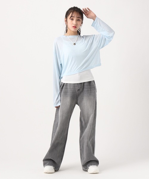 repipi armario（レピピ アルマリオ）の「☆セットアイテム☆シアーTシャツ＆キャミソール（スウェット・キッズ・ブルー系その他/ホワイト/ピンク系その他・LARGE/SMALL/MEDIUM）」の10枚目の写真