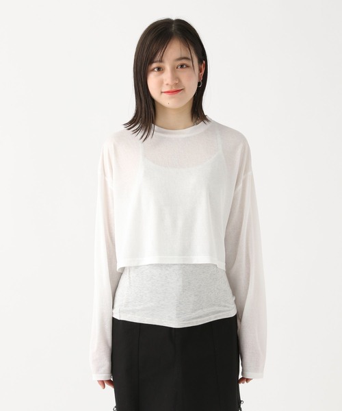 repipi armario（レピピ アルマリオ）の「☆セットアイテム☆シアーTシャツ＆キャミソール（スウェット・キッズ・ブルー系その他/ホワイト/ピンク系その他・LARGE/SMALL/MEDIUM）」の12枚目の写真