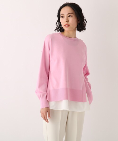 OPAQUE.CLIP（オペークドットクリップ）の「◆3way レイヤードスリットデザインニット【WEB限定カラー・サイズ】（その他トップス・レディース・ブラック/オフホワイト/ブルー/グリーン/ホワイト系その他3/ピンク系9・40/38/36/42/34）」の6枚目の写真