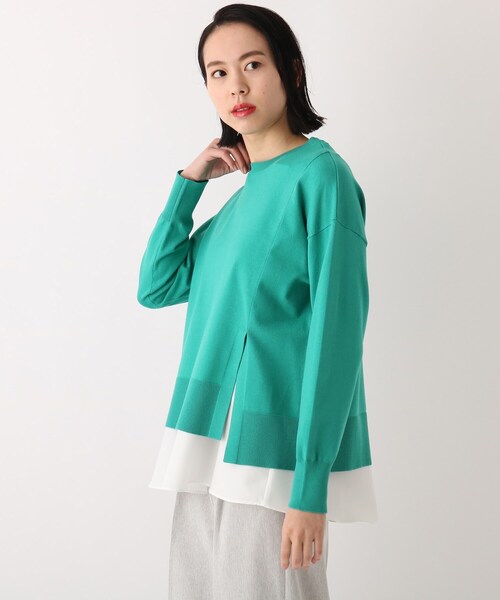 OPAQUE.CLIP（オペークドットクリップ）の「◆3way レイヤードスリットデザインニット【WEB限定カラー・サイズ】（その他トップス・レディース・ブラック/オフホワイト/ブルー/グリーン/ホワイト系その他3/ピンク系9・40/38/36/42/34）」の5枚目の写真