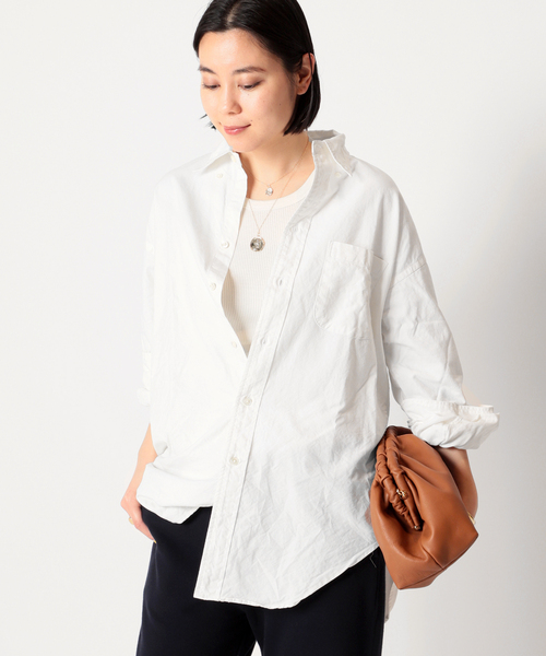 AMERICANA（アメリカーナ）の「【AMERICANA/アメリカーナ】 OX ボタンダウンシャツ（シャツ/ブラウス・レディース・ホワイト/サックスブルー/サックスブルー系・FREE）」の2枚目の写真