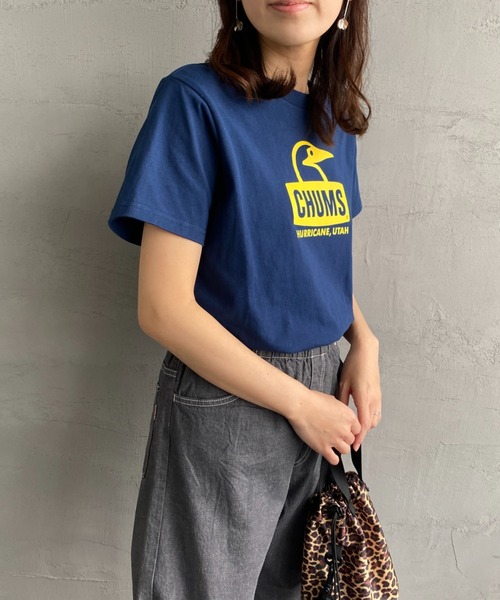 CHUMS（チャムス）の「[CHUMS/チャムス] BOOBY FACE ロゴプリントTシャツ（Tシャツ/カットソー・レディース・ホワイト/ネイビー/ホワイト×ネイビー・L）」の18枚目の写真