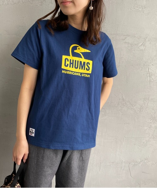 CHUMS（チャムス）の「[CHUMS/チャムス] BOOBY FACE ロゴプリントTシャツ（Tシャツ/カットソー・レディース・ホワイト/ネイビー/ホワイト×ネイビー・L）」の21枚目の写真