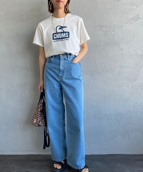 CHUMS（チャムス）の「[CHUMS/チャムス] BOOBY FACE ロゴプリントTシャツ（Tシャツ/カットソー・レディース・ホワイト/ネイビー/ホワイト×ネイビー・L）」の9枚目の写真
